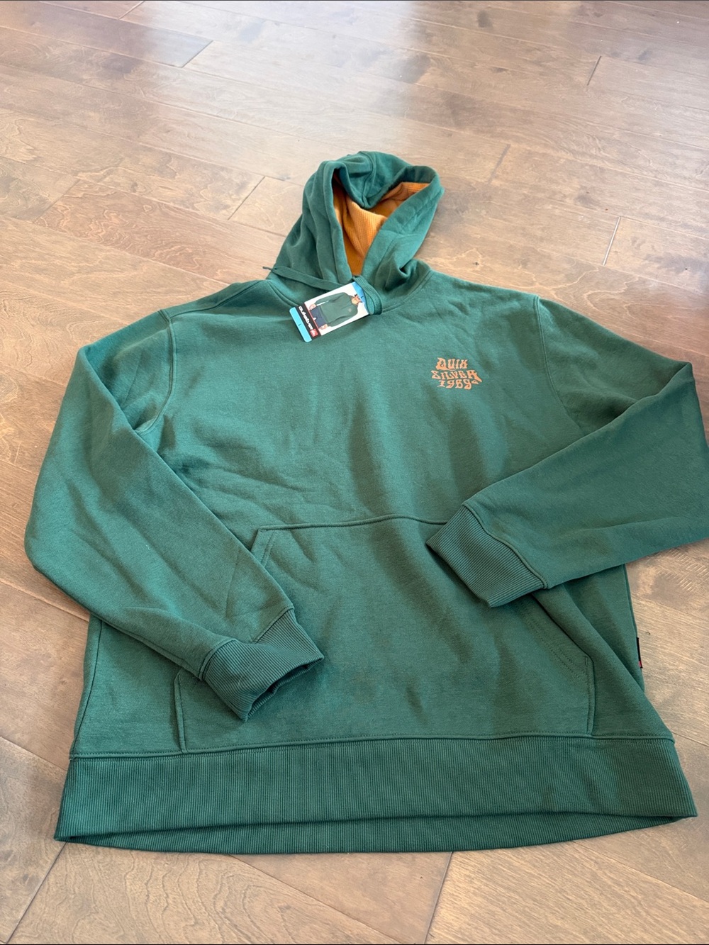 NWT Quicksilver Forest Green Hoodie with Tan Liner